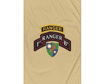 Army 1st Ranger Battalion Scroll and Tab Flag