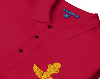 Marine Recon SCUBA Bubble and Jump Wings Emblem – Gold Military Parachutist Diver Insignia Embroidered Men's Premium Polo