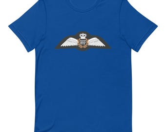Camiseta unisex de la Real Fuerza Aérea Británica (RAF) con alas de piloto