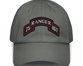 75th Ranger Regiment Scroll Emblem | Army Ranger Veteran Patch | Military Insignia Embroidered Under Armour® dad hat