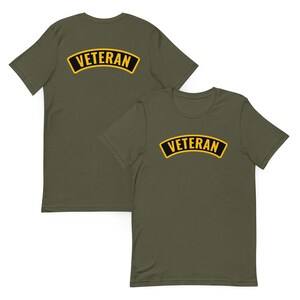 Military Veteran Tab – Tactical Patch | Veteran Pride Emblem Unisex t-shirt