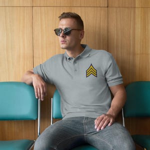 Army Sergeant Embroidered Men&#39;s Premium Polo