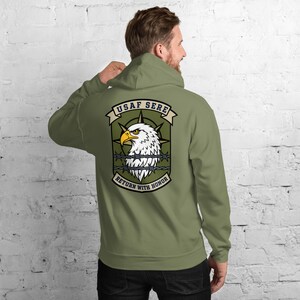 USAF SERE Emblem - Kehrt mit der Ehre zurück Militär Aufnäher | Überlebensausweichwiderstand Escape Badge Unisex Hoodie