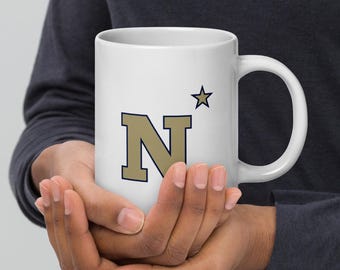 United States Naval Academy Emblem White glossy mug