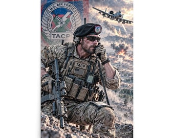 Modern Air Support Operator Wall Art | Forward Airstrike Coordinator Military Art | Tactical Battlefield Decor | Echo Valor Poster