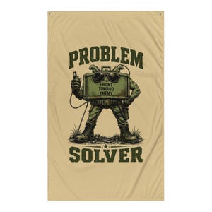 Problem Solver Shirt | Claymore Mine | Front Toward Enemy | Veteran Humor | Combat Engineer Flag
