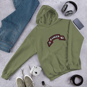 Army 75th Ranger Regiment Scroll – US Special Operations Patch | Ranger Tab Emblem Unisex Hoodie