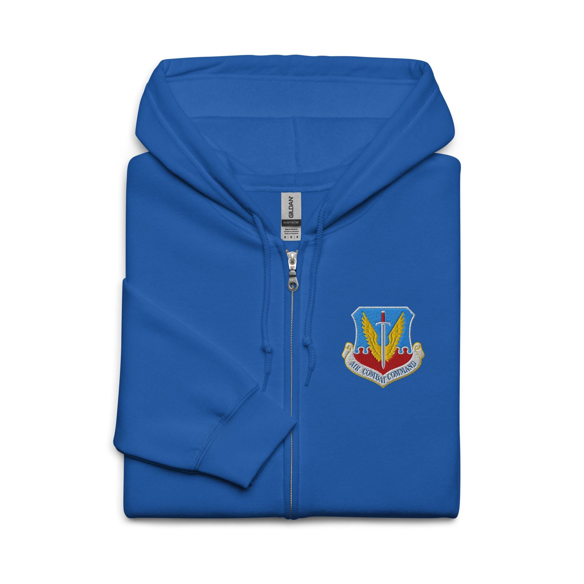 USAF Air Combat Command Emblem - Air Force ACC Tribute Design Embroidered Unisex heavy blend zip hoodie