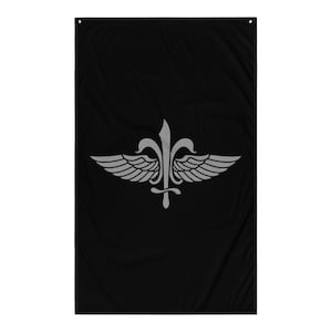 Sayeret Matkal Emblem – Israeli Special Forces Silver & Black Winged Sword Badge Flag