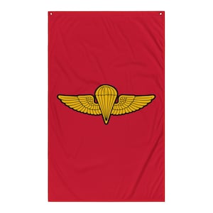Gold Jump Wings Parachutist Airborne Wings Flag