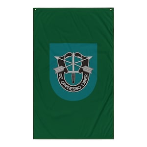 Army 19th Special Forces Group Flash and Crest Flag