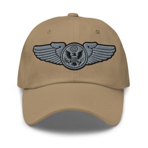 USAF Enlisted Aircrew Basic Wings | Air Force Aviation Badge Tribute | Military Flight Crew Emblem Embroidered Dad hat