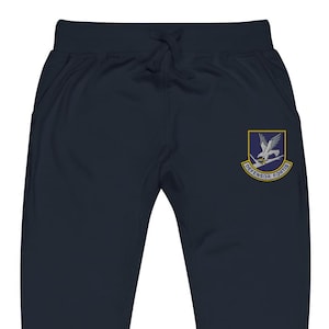 Defensor Fortis Security Forces Emblem | Defender Shield | Tactical Eagle Emblem Embroidered Unisex fleece sweatpants
