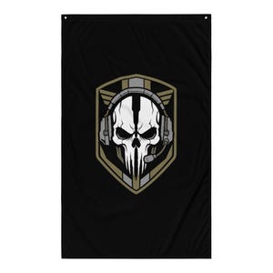 Bandera con diseño táctico militar y moral del emblema de calavera de Ghost Operator
