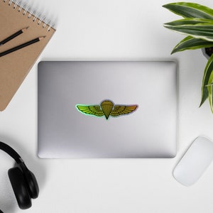 Navy and Marine Corps Parachutist Badge – Military Jump Wings Emblem – USN USMC Airborne Holographic stickers