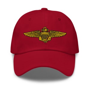 Naval Aviator Aviation Wings – US Navy Pilot Badge | Military Flight Emblem Embroidered Dad hat