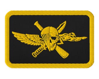 USMC Recon Jack Emblem – Marine Force Recon Skull Diver Airborne Insignia Embroidered Tactical Patches