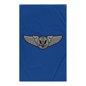 USAF Enlisted Aircrew Basic Wings | Air Force Aviation Badge Tribute | Military Flight Crew Emblem Flag