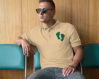 Green Feet Rescue Emblem Embroidered Premium Polo