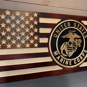 Rustic Marine EGA American wooden flag. Official Hobbyist of image 3