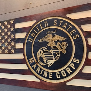 Rustic Marine EGA American wooden flag. Official Hobbyist of image 2