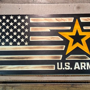 Wooden US Army Flag: Modern Military Wall Decor