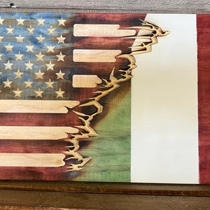 Rustic Italian American Unity Flag: Wooden Wall Decor