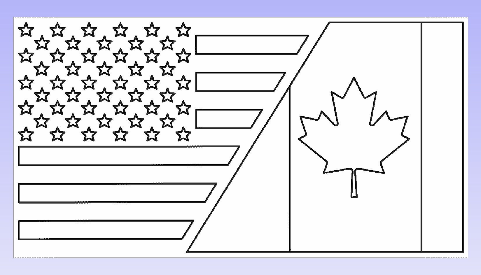 American &amp; Canadian hybrid Flag Tribute Svg-Eps-Dxf-Pdf file | Etsy