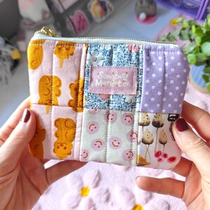 Patchwork Quilted Zipper Pouch | Handmade Travel Wallet