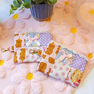 Patchwork Quilted Zipper Pouch | Handmade Travel Wallet