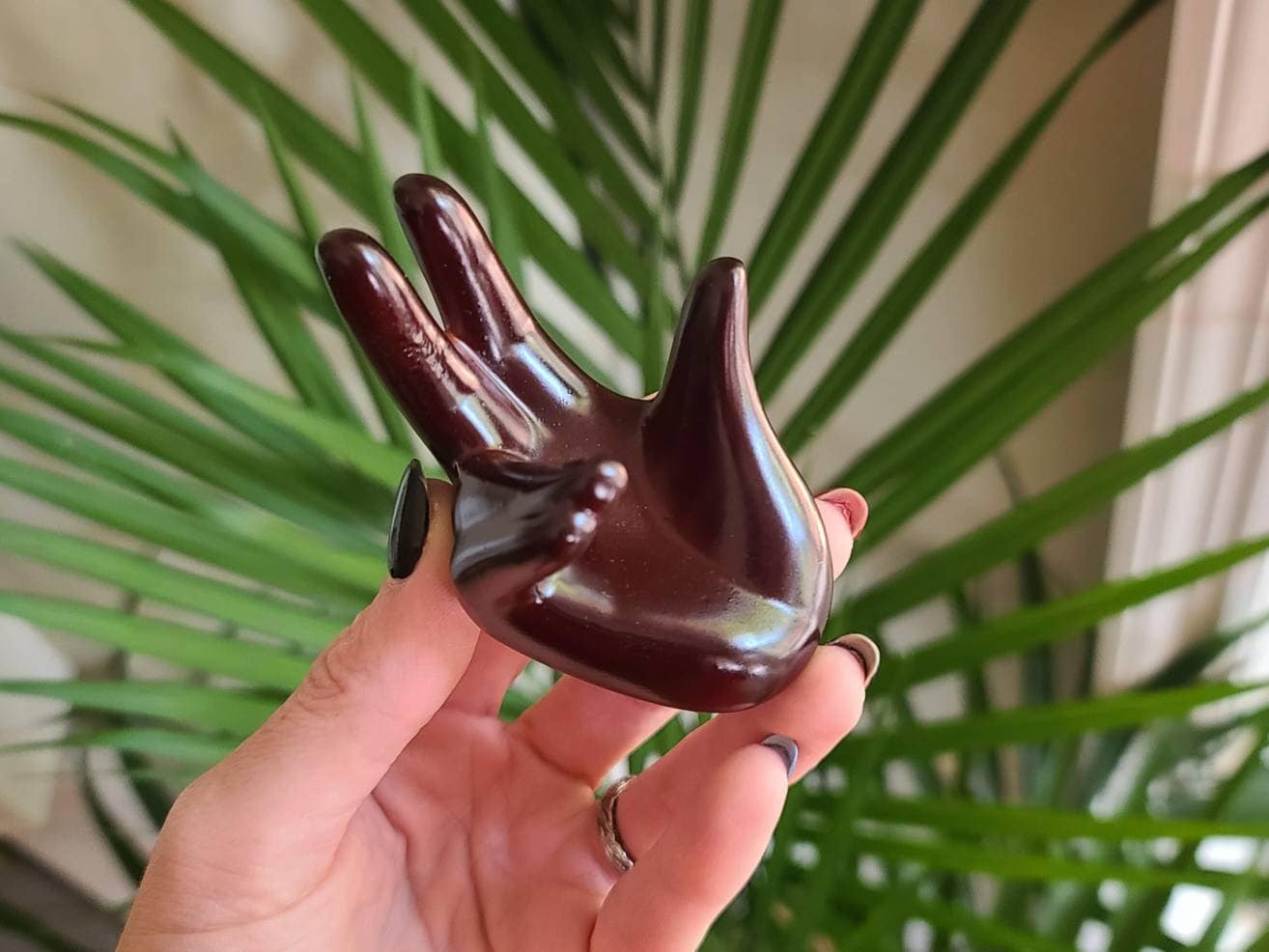 Unique Crystal Ball or Egg Stand Hand Shape