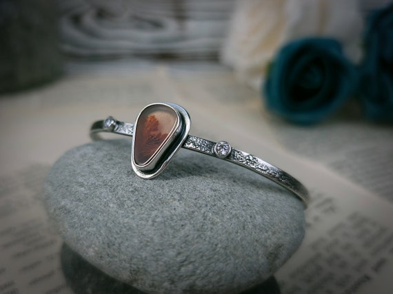 Scenic Agate Silver Cuff Bracelet // Women's Dendritic Agate Jewelry // Fall Jewelry