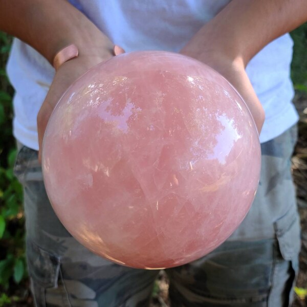 Extra Large Rose Quartz Crystal Sphere 16.1 lbs