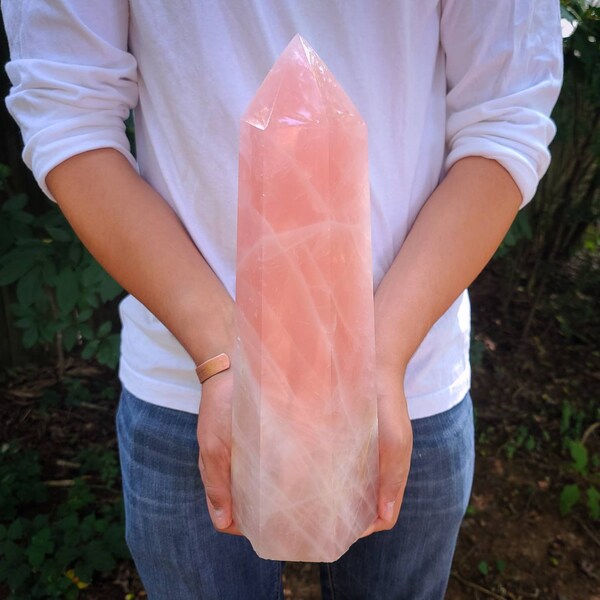 Extra Large Rose Quartz Crystal Tower 15 lbs