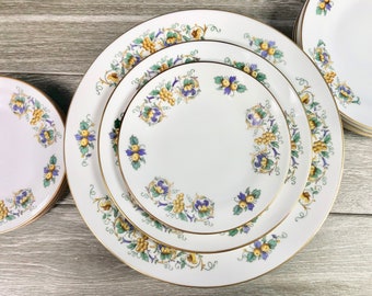 Vintage 8 Piece Kaleido Dinner and Side Plate Set by Pagnossin of Italy