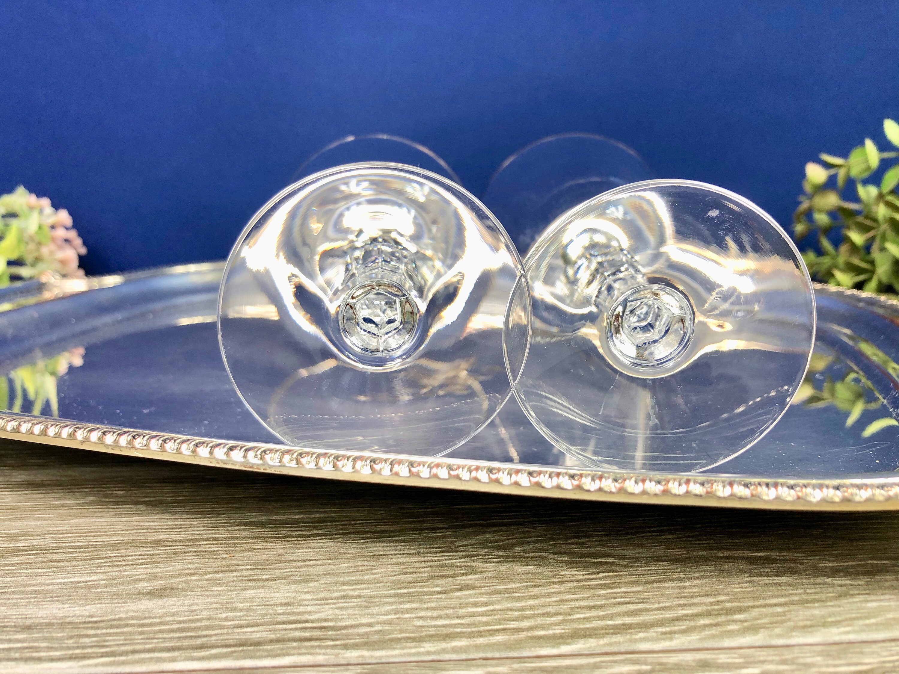 Vintage Platinum Edge Wine Glasses Cordial Glasses Platinum Etsy