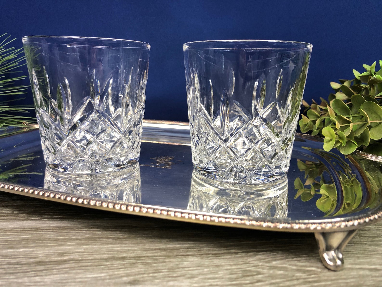 Heavy Crystal Glasses Bourbon Scotch Whiskey Glasses Set of 2 Etsy