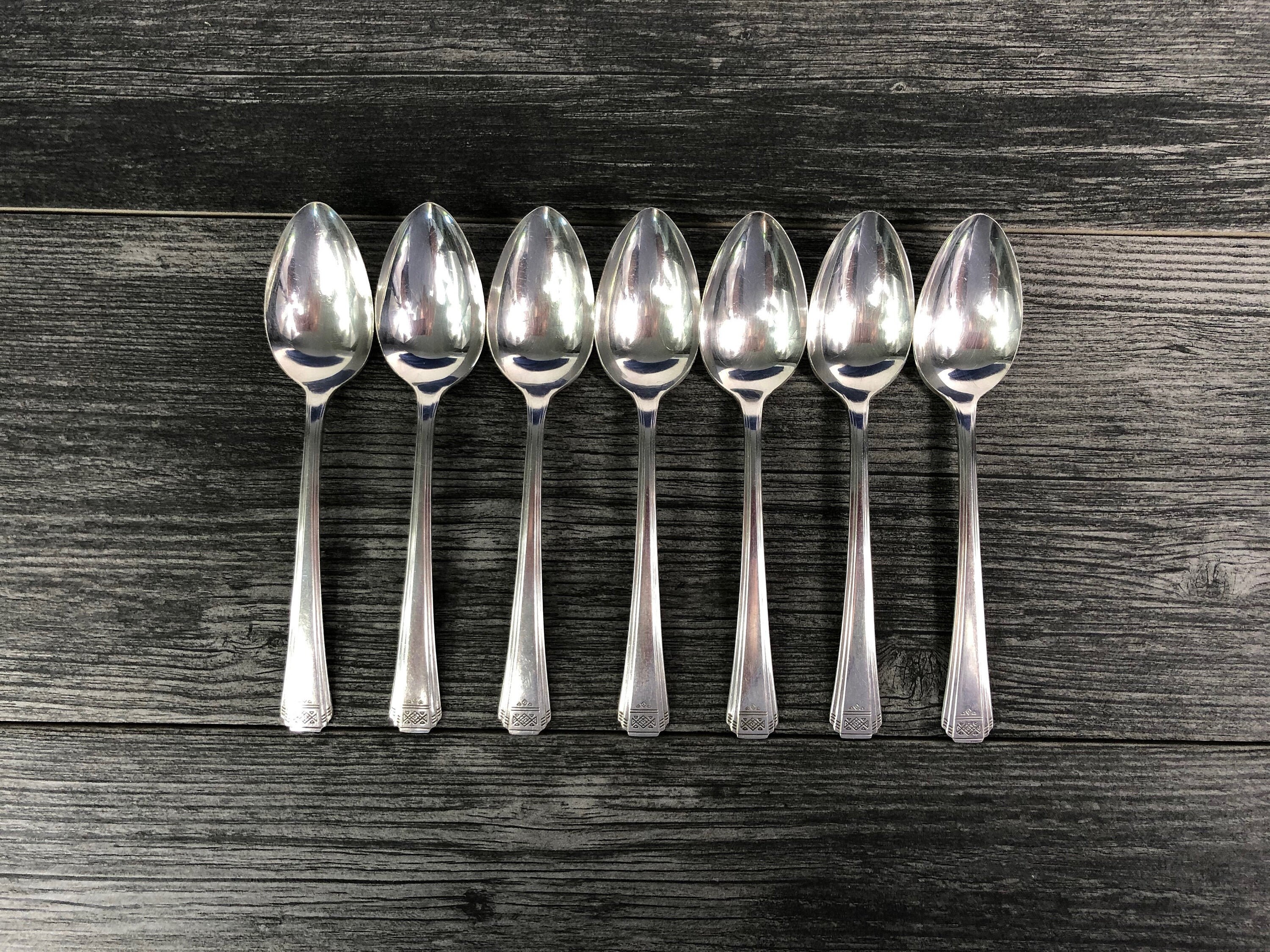 Skyline Skycrest Teaspoons Set of 7 1930 Tudor Plate Oneida | Etsy Ireland