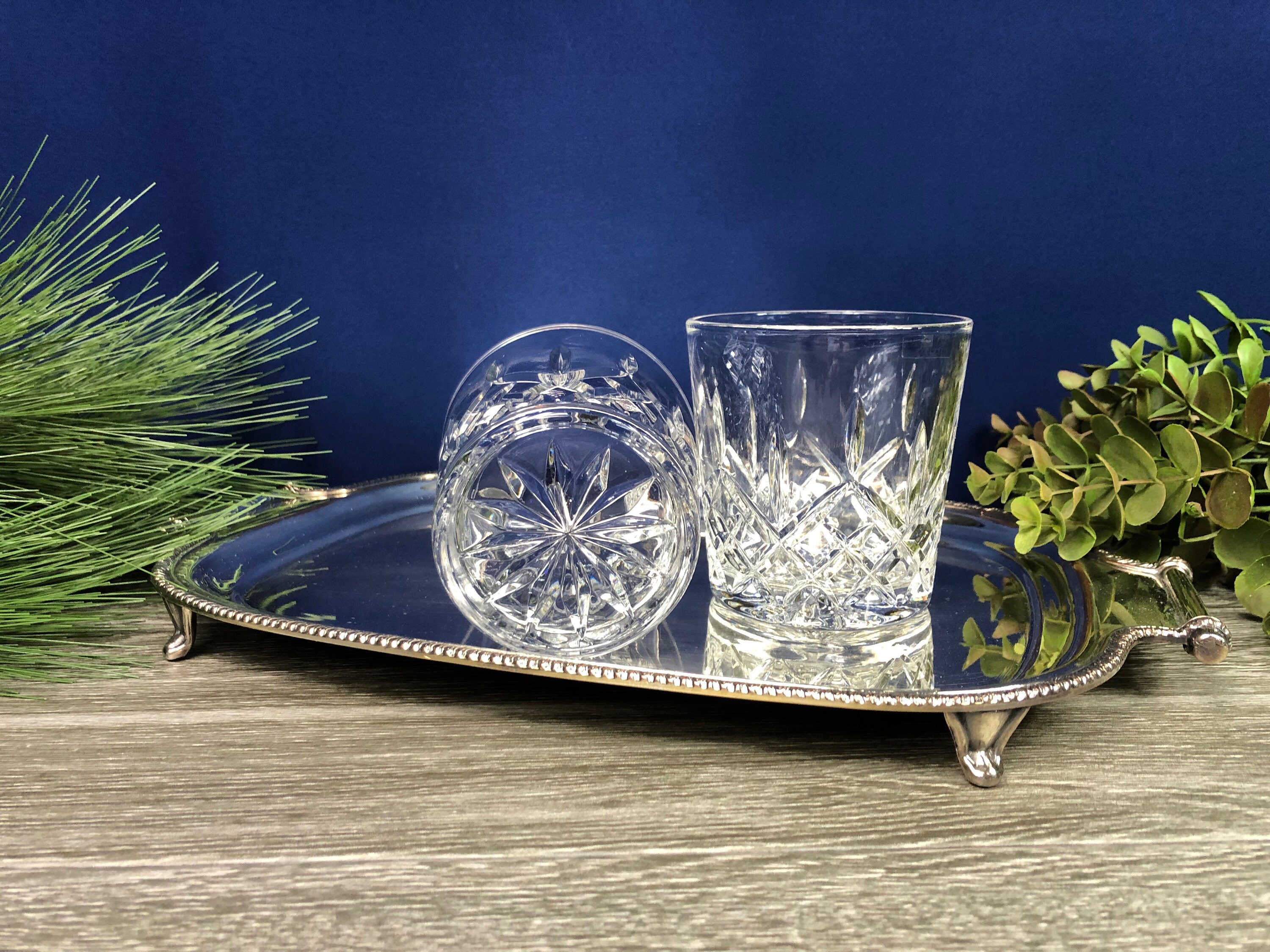 Heavy Crystal Glasses Bourbon Scotch Whiskey Glasses Set of 2 Etsy