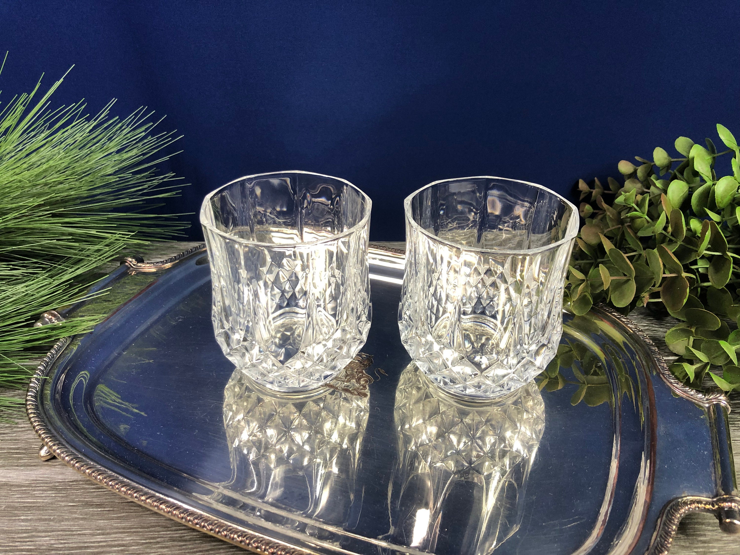 Vintage French Crystal Whiskey Scotch Bourbon Glasses Double Etsy