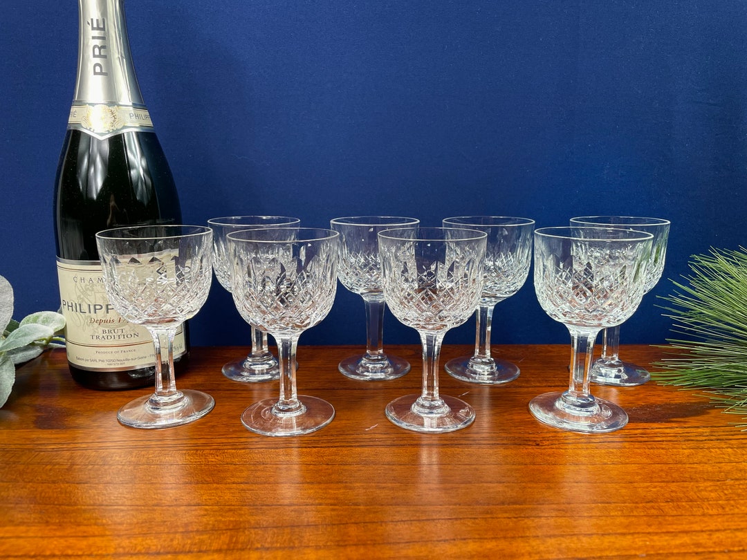 Fine English Cut Crystal Small Wine Glasses Claret Glasses Thomas b