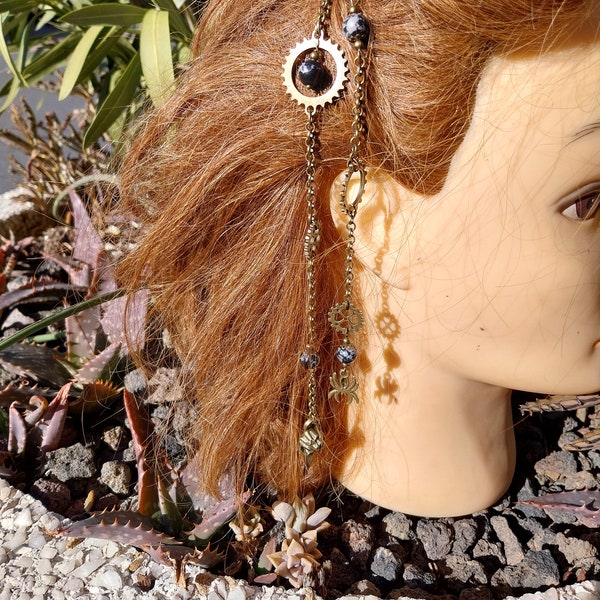 Collection Raven  Bijoux de cheveux steampunk gothique