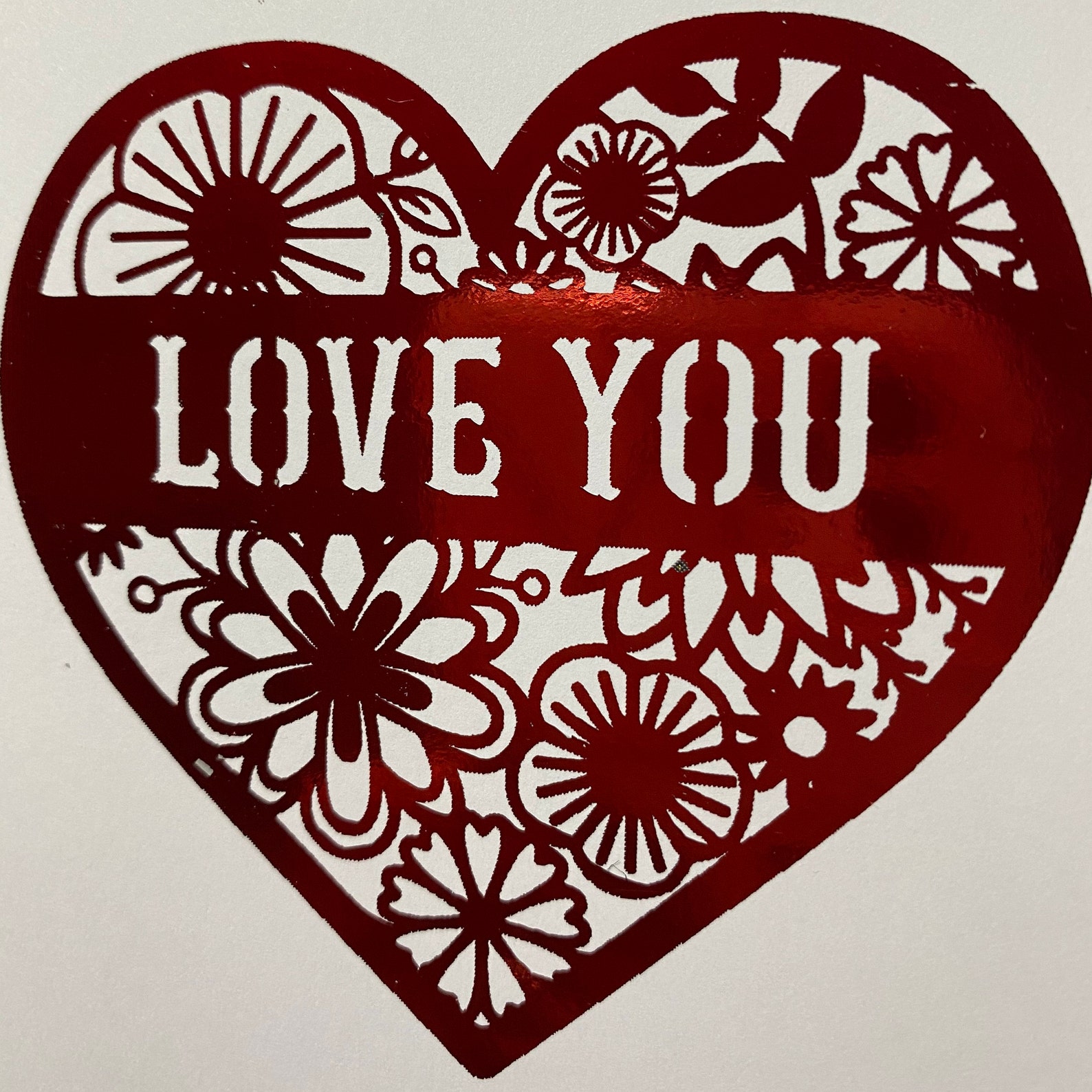 A4 Valentine's Wall Print Love You Foil Etsy