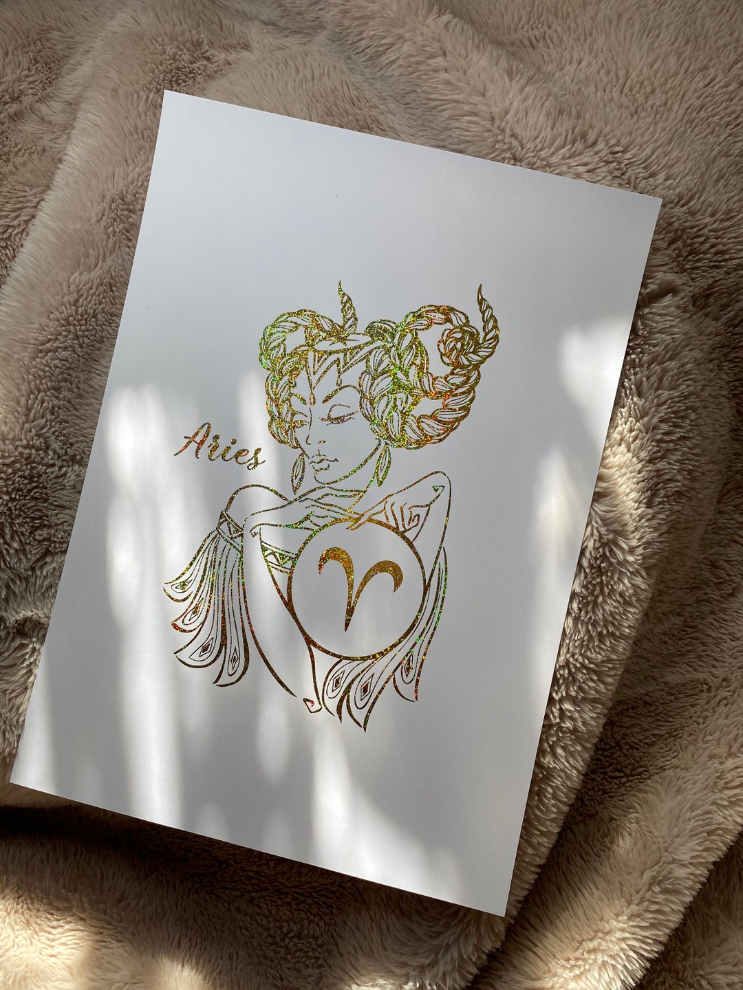 ARIES Foil Wall Print A4 Etsy