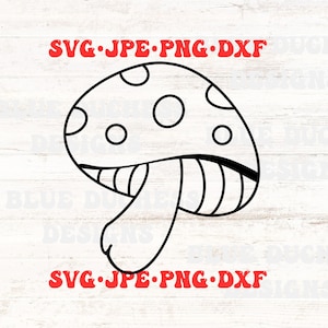 Puede incluir: Ilustración en blanco y negro de un hongo con puntos blancos en el sombrero. El hongo tiene un tallo grueso con un patrón ondulado.