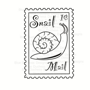 Snail Mail Stamp Digitale kunst, retro 70's, svg, digitale download, png, dek sticker, clip art, snijden bestand, kleine bedrijf