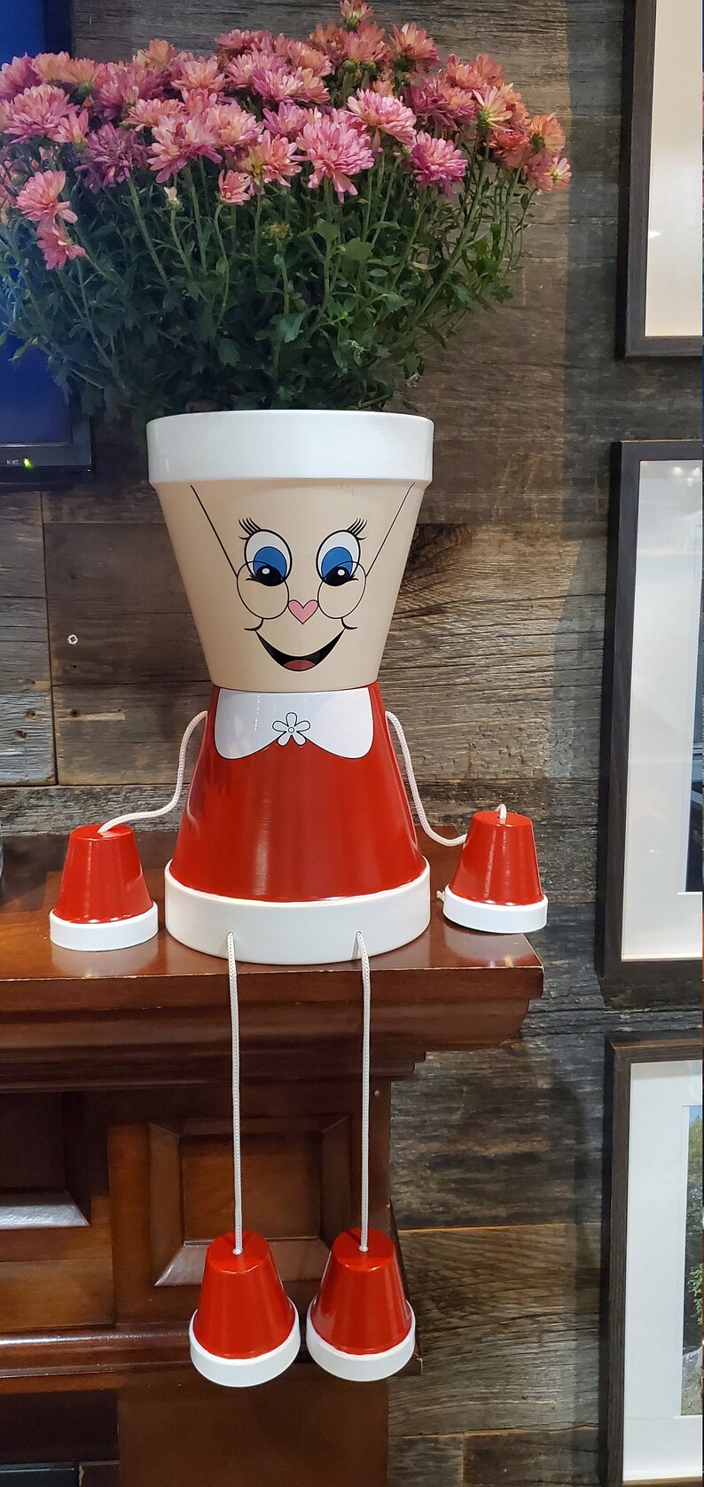 Christmas Mrs Claus flower pot people home decoration high | Etsy