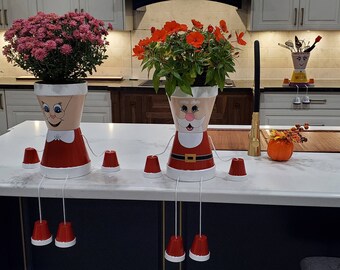 Yardwe Vaso Per Fiori In Resina A Forma Di Cactus Con Babbo Natale - Decorazione Natalizia Per Interni Ed Esterni
