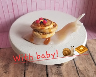 Breakfast Snail: Waffle with Baby Waffle Snail