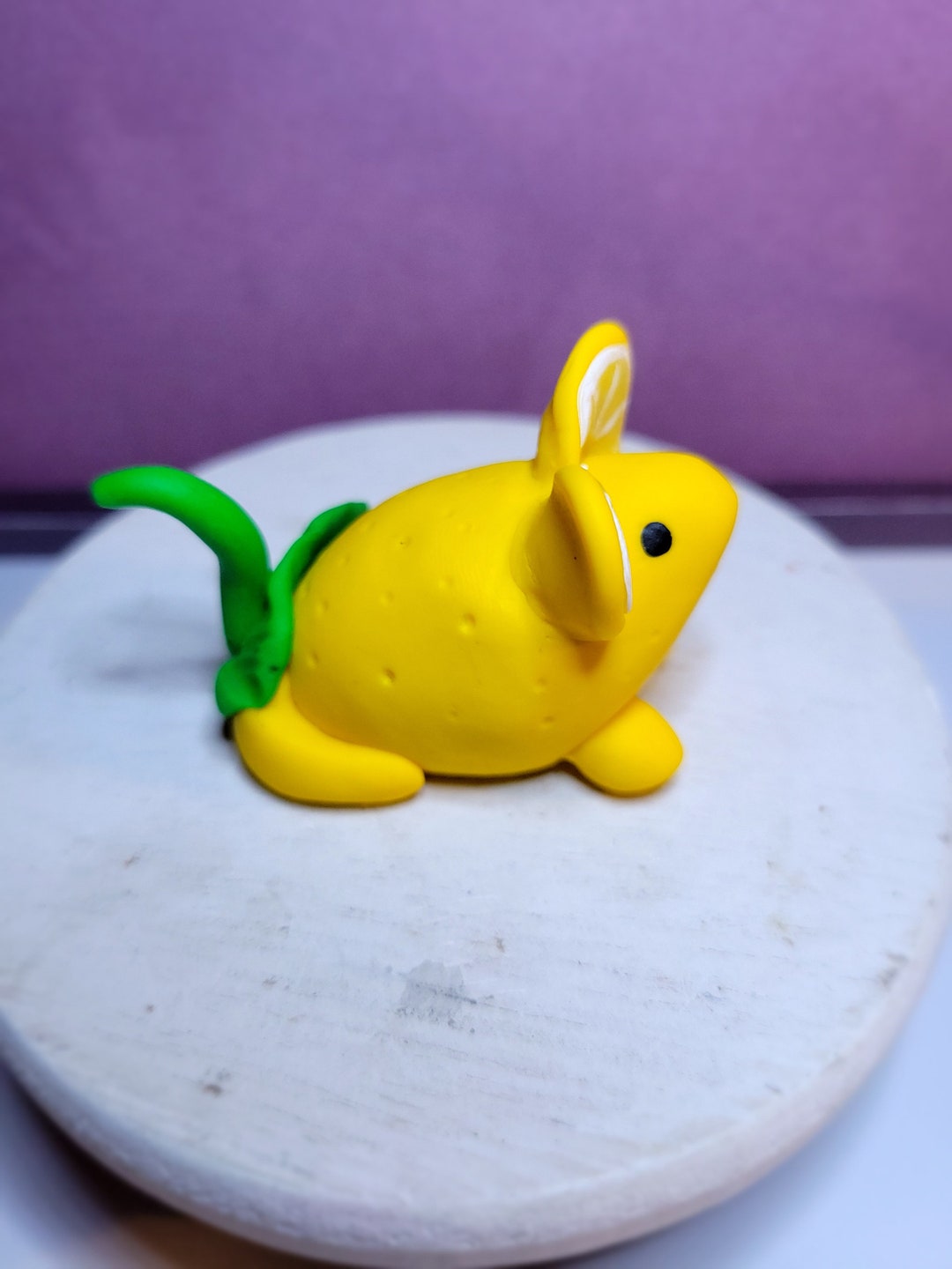 Polymer Clay Lemon Mouse Figurine - Etsy